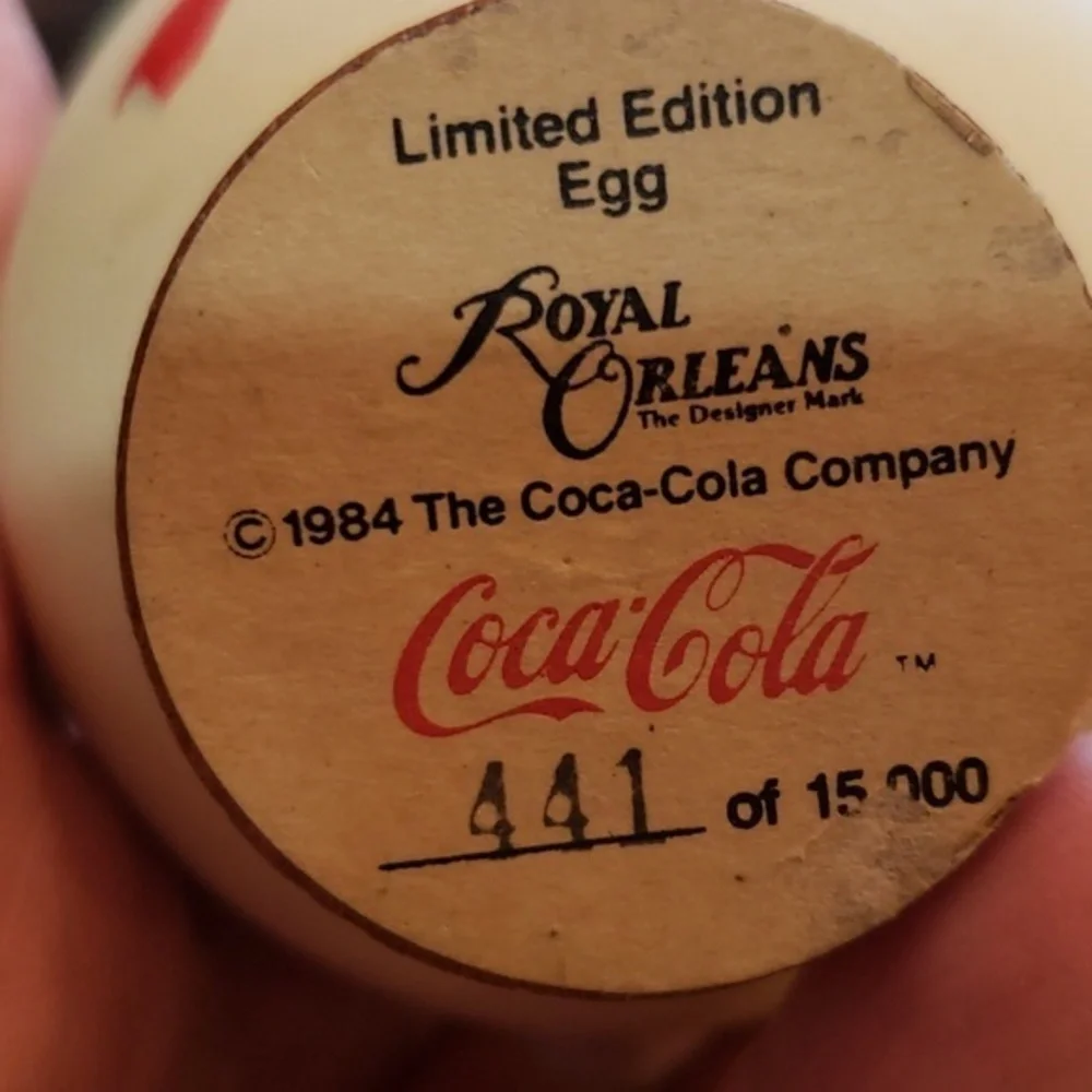 Coke-Cola  Limited Edition Egg Ornament  1984 Royal Orleans‎